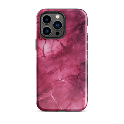 Noir Pink | Dark Pink Marble Design Tough iPhone Case