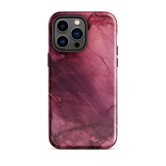 Bordeaux Pink | Dark Pink Marble Tough iPhone Case