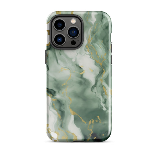 Matcha | Dark Green & Gold Tough iPhone Case
