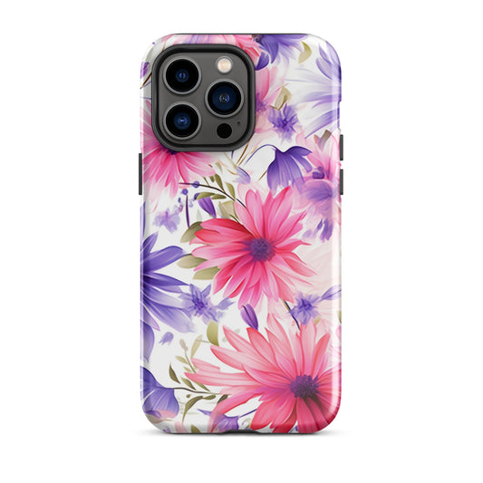Blossom Ballet | Pink & Purple Flower Tough iPhone Case