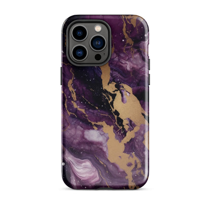 Eclipse | Black Purple & Gold Marble Tough iPhone Case