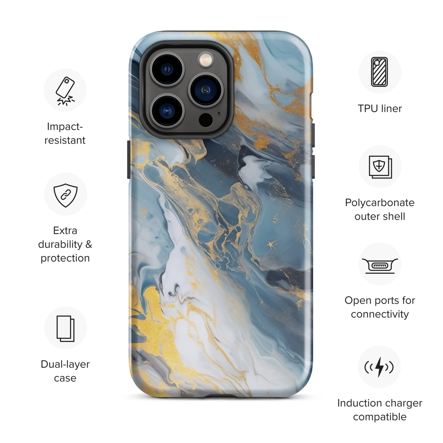 Stardust | Blue & Gold Tough iPhone Case