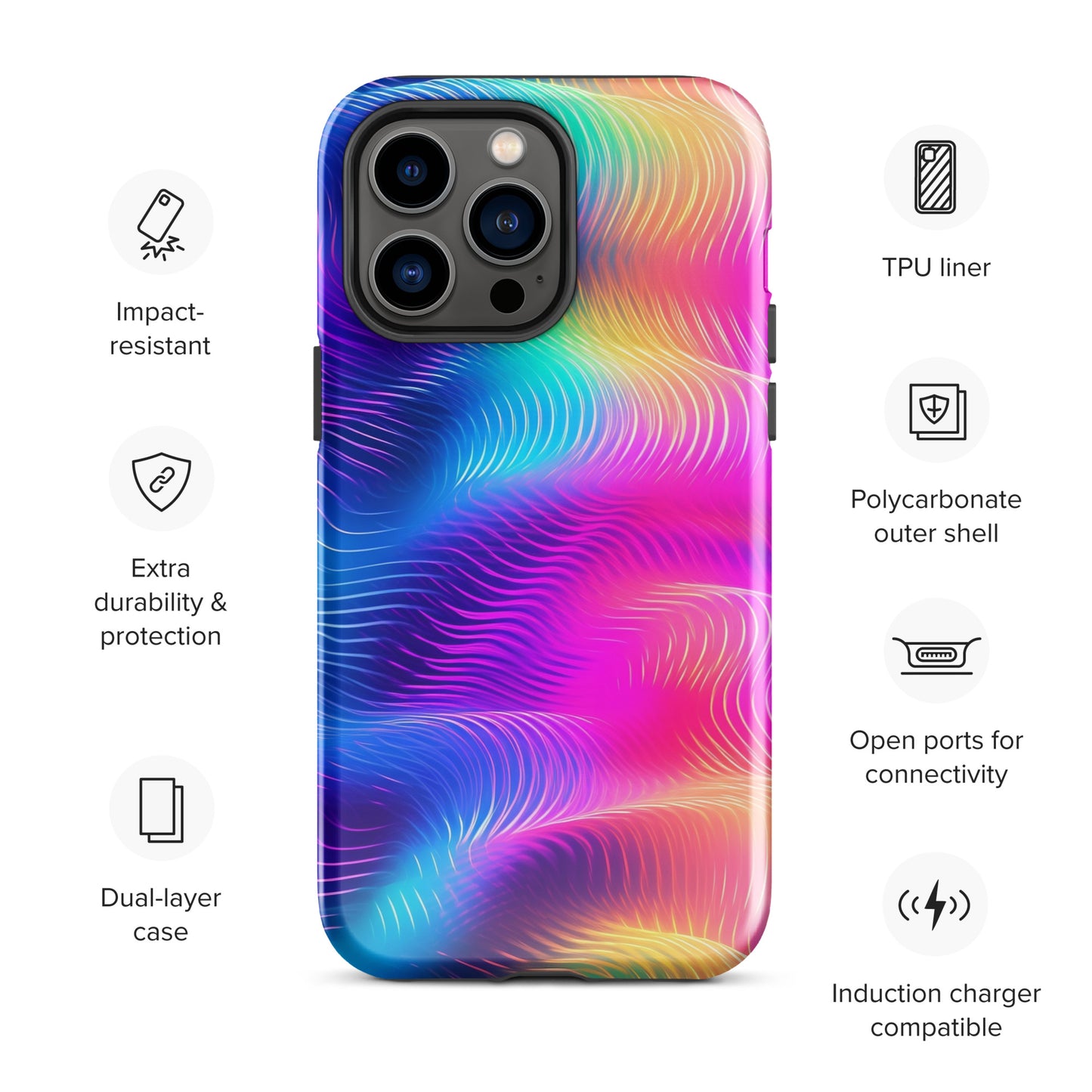 Aurora Illusion | Holographic Style Multi Color Tough iPhone Case
