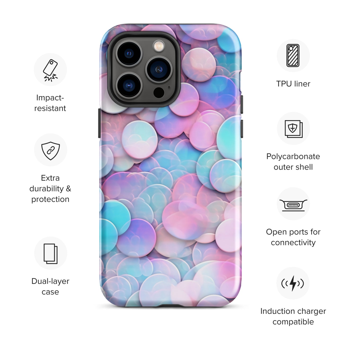 Luminous Bubbles | Multi Light Color Tough iPhone Case