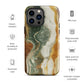 Geode Scale | Amber & Green Marble Tough iPhone Case