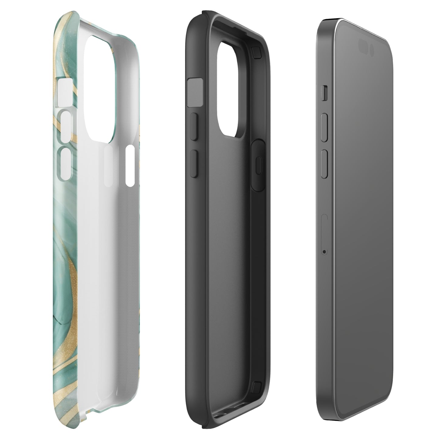 Mint Latte | Green & Gold Tough iPhone Case