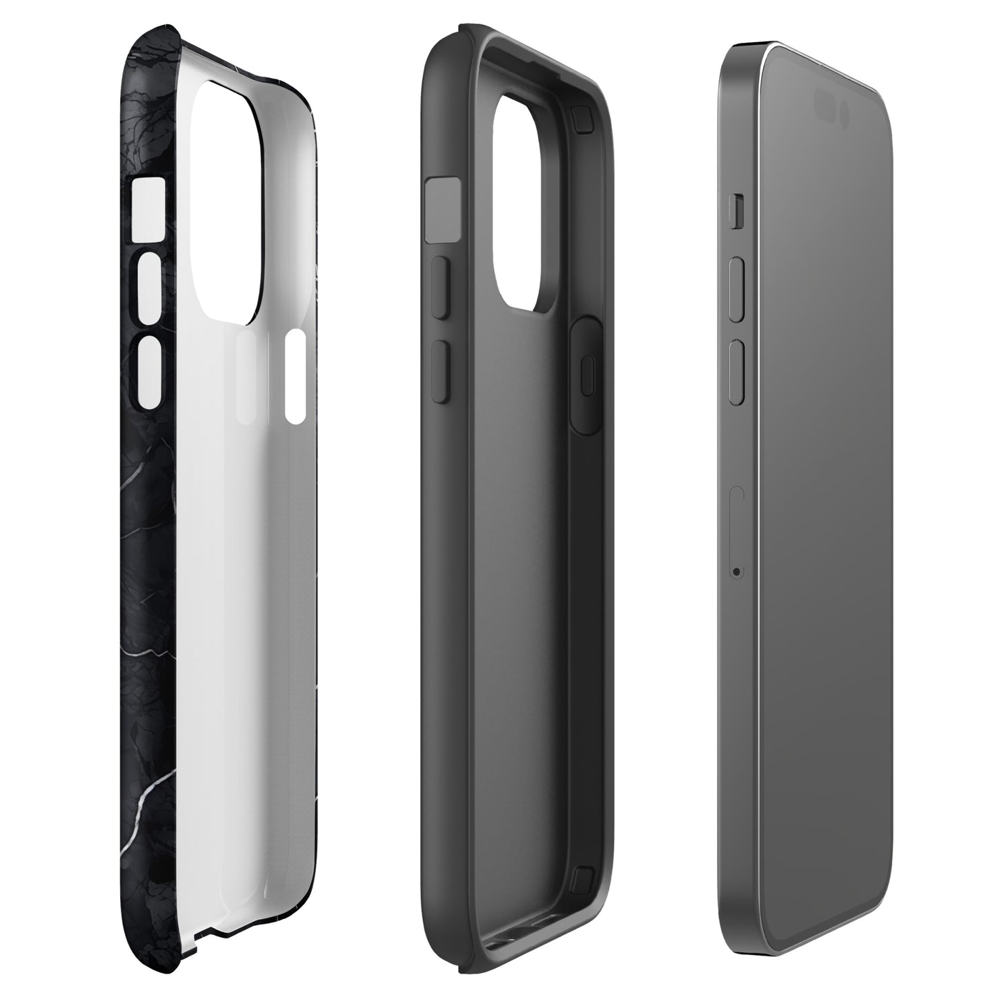 Onyx Opulence | Black Marble Design Tough iPhone Case