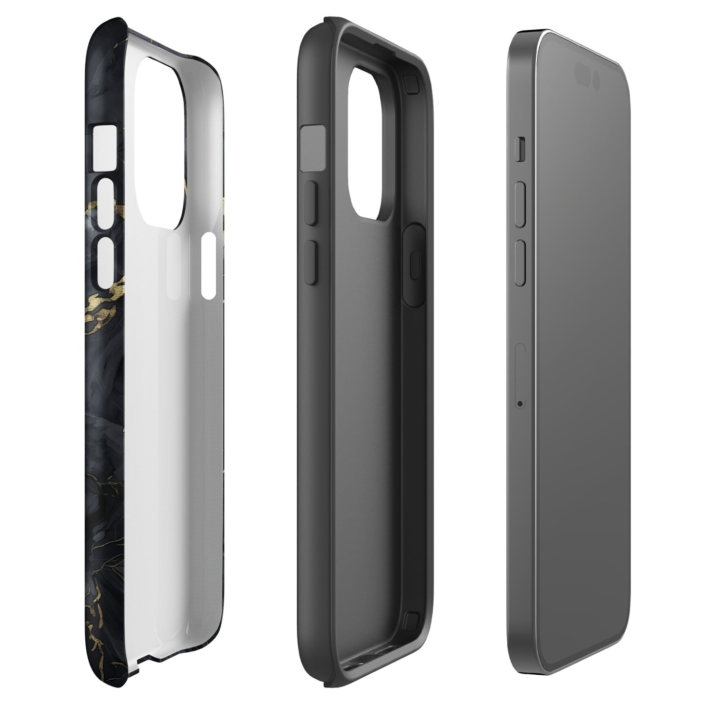 Obsidian Aurum | Black & Gold Marble Design Tough iPhone Case