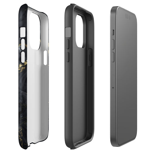Obsidian Aurum | Black & Gold Marble Design Tough iPhone Case
